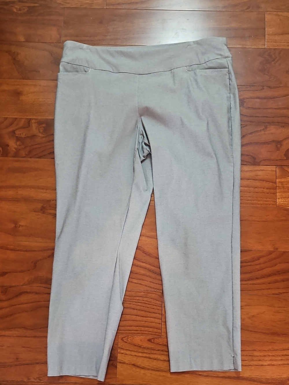 Lady Hagen Light Gray Ponte Ankle Pants XXL